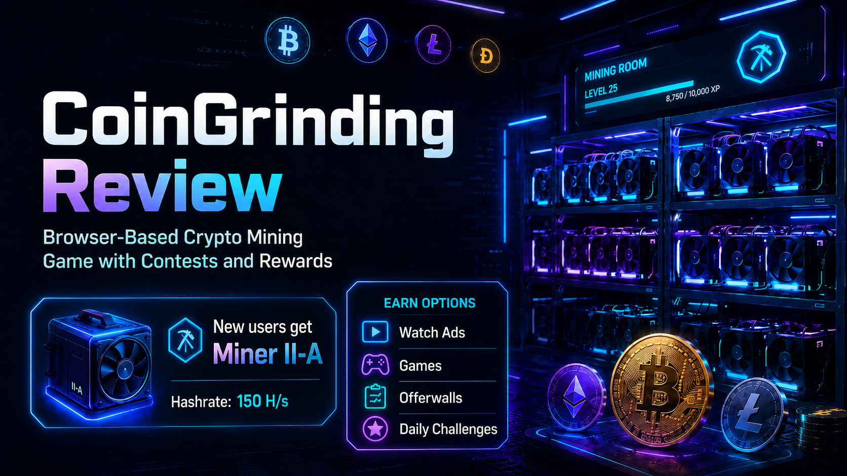 CoinGrinding Review: Browser-Based Crypto Mining Game with Contests and Rewards